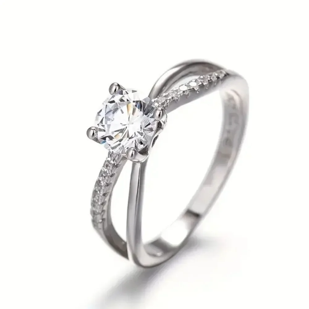 Sparkling zirconia engagement ring size 5